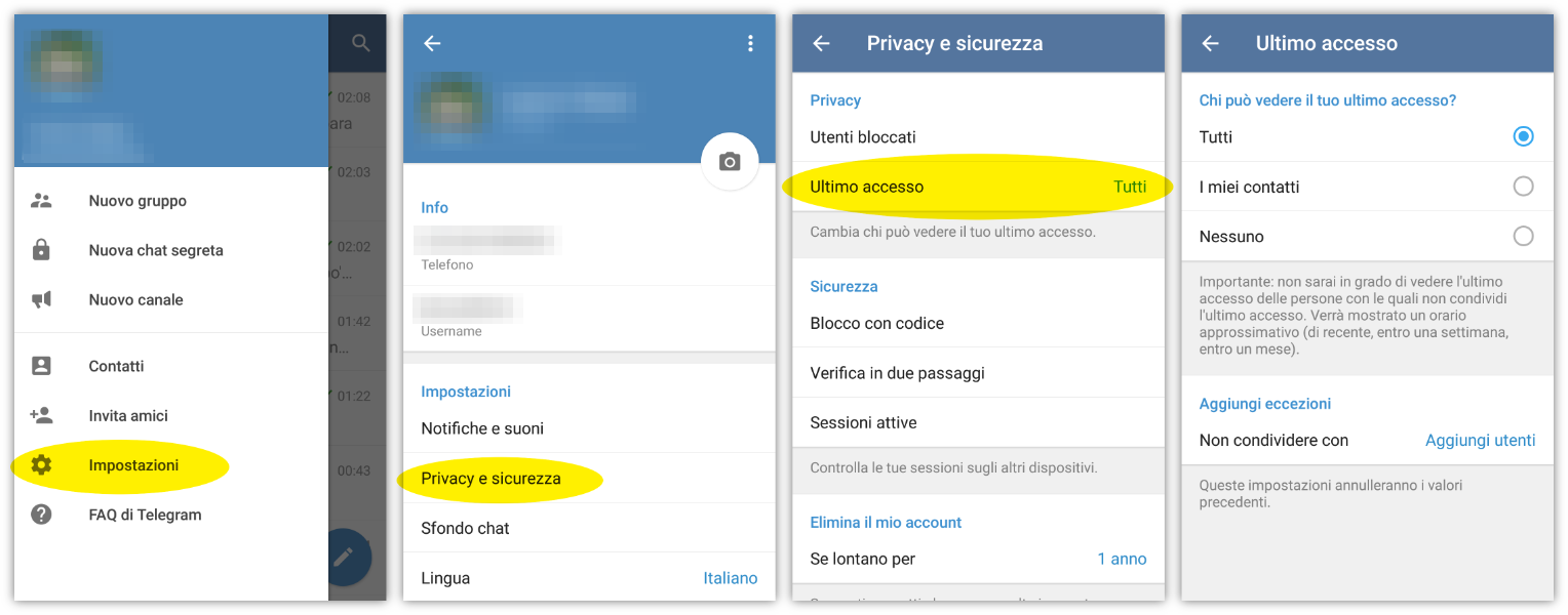 Modificare la privacy su Android